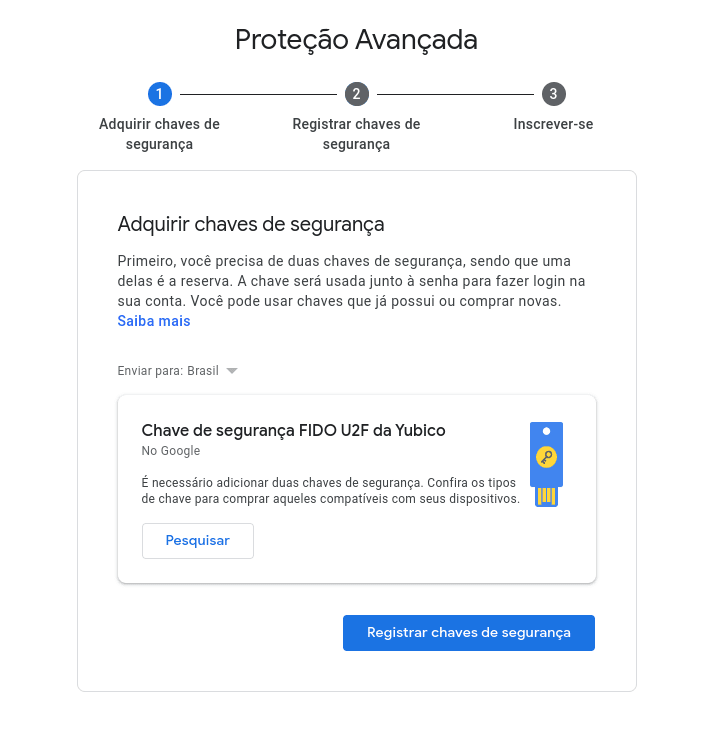Programa Proteção Avançada do Google